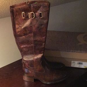 Born Brown distressed tall boots